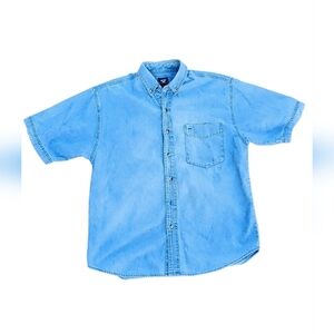 Vintage Junction West Denim Short Sleeve Button Down Shirt  Men’s M